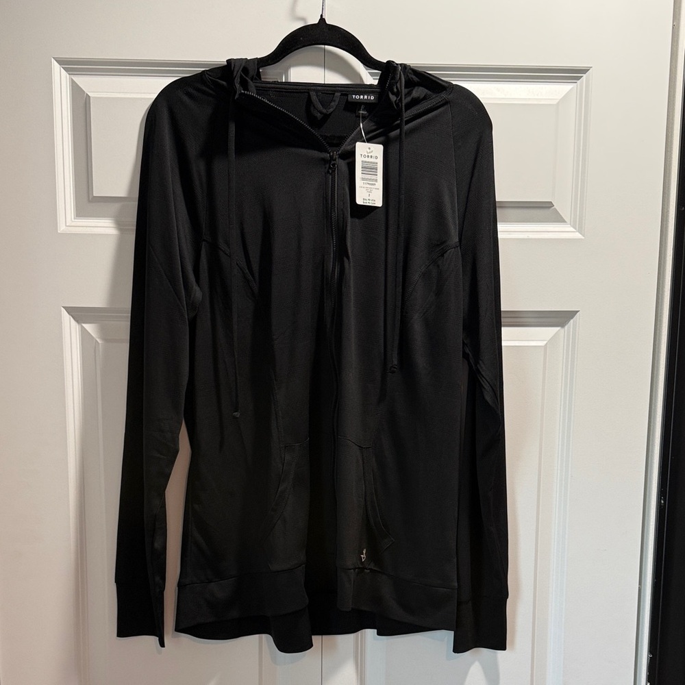 Torrid Women’s Lightweight Mesh Striped Black Jacket. Brand new with tags.